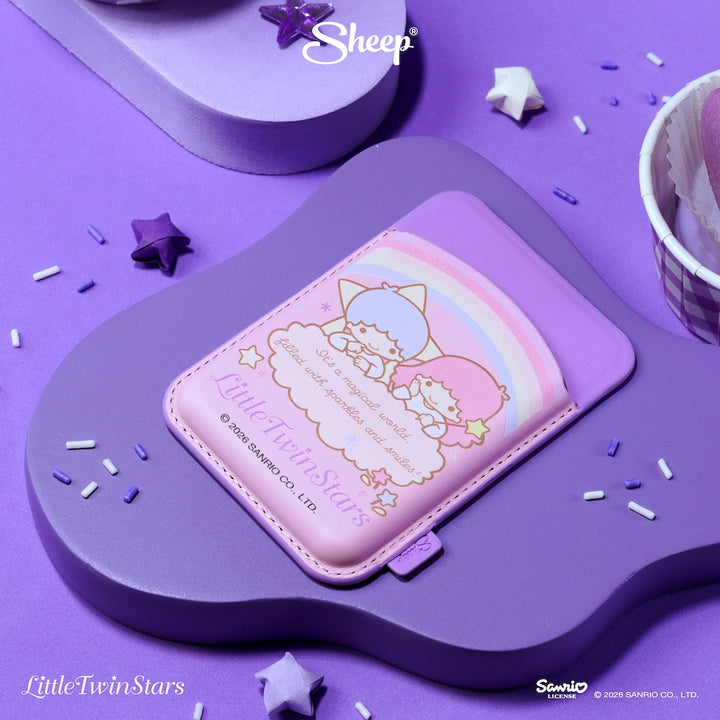 ที่ใส่บัตร แปะมือถือ little twin stars ใช้คู่เคส sanrio phone accessories ลิขสิทธิ์แท้ สีม่วง phone wallet magsafe