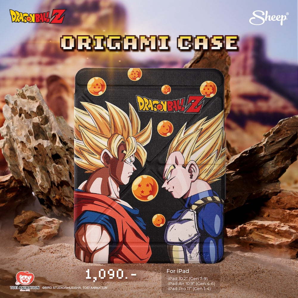 เคสไอแพด Sheep Origami Dragon Ball Z ดีไซน์พิเศษ พับได้สะดวก ลวดลายซุปเปอร์ไซย่าสุดเท่