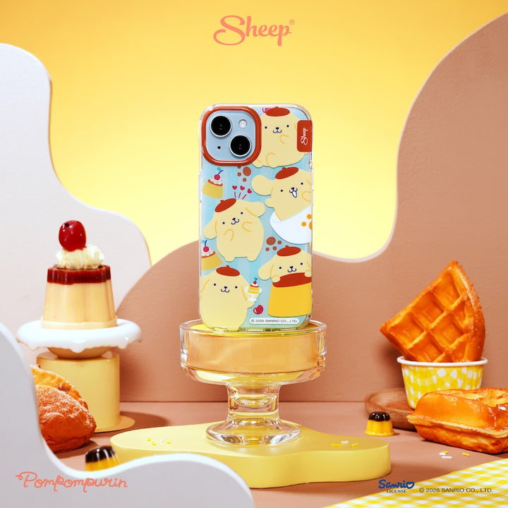 sanrio iphone case เคส ไอโฟน ปอมปอมปูริน ลิขสิทธิ์แท้ ซานริโอ้ สีเหลือง ฟ้า sketch มีของแถม ลายน่ารัก