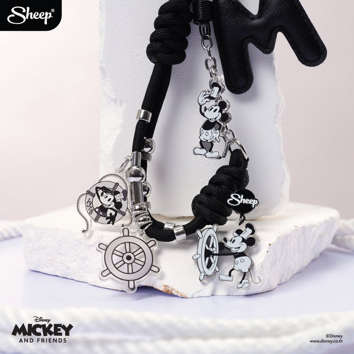 steam boat willie mickey mouse phone charm strap สายห้อยมือถือ มิคกี้ เม้าส์ สีดำ