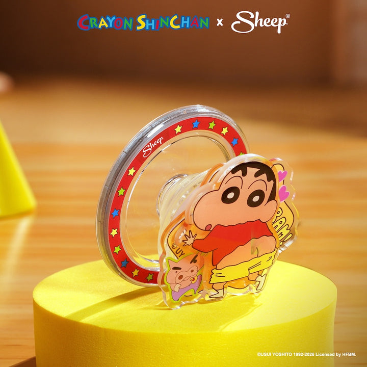 ชินจัง Crayon Shinchan ลิขสิทธิ์แท้ MagSafe ที่แปะมือถือ ดีไซน์ Home ใช้คู่เคส Phone Grip สีแดง