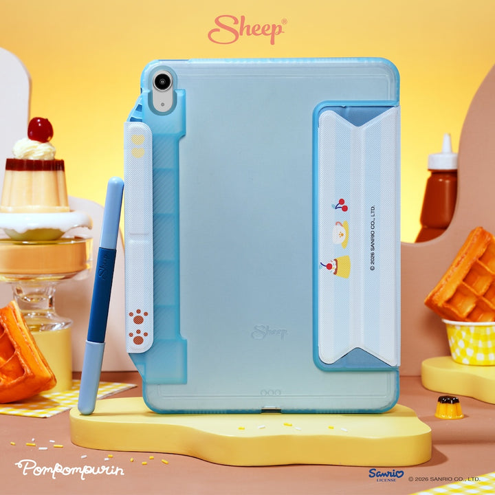เคสไอแพด ปอมปอมปูริน pompompurin ipad case ซานริโอ้ สีเหลือง ฟ้า ลิขสิทธิ์แท้ sanrio กันกระแทก กันงอ