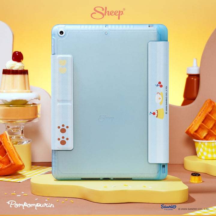 เคสไอแพด pompompurin สีเหลือง ฟ้า ipad case ปอมปอมปูริน ซานริโอ้ ลิขสิทธิ์แท้ sanrio กันกระแทก น้ำหนักเบา พกง่าย