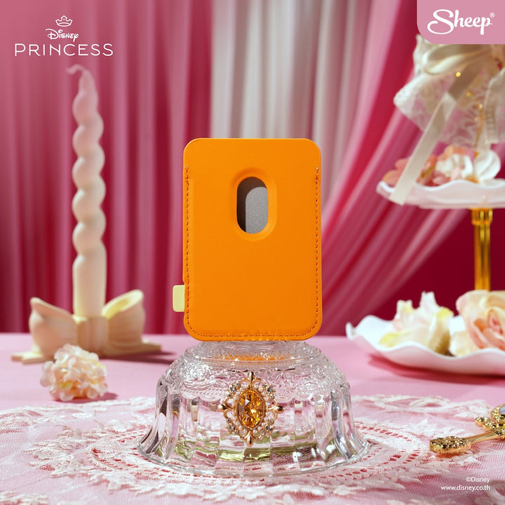 ที่ใส่บัตร แปะมือถือ เจ้าหญิงดิสนีย์ disney princess เบลล์ belle phone wallet เคสใส่บัตร สีเหลือง