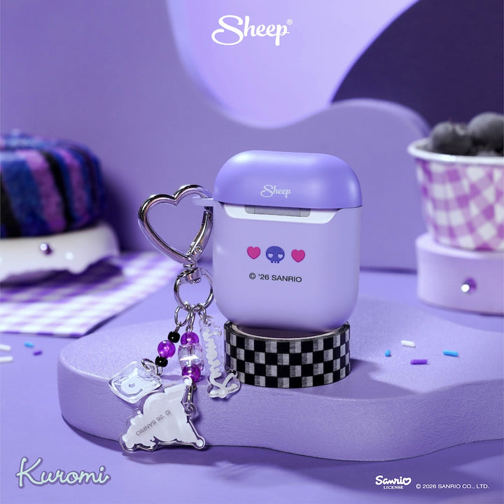 airpods case kuromi เคสแอร์พอด คุโรมิ 4 pro 3 สีม่วง ลิขสิทธิ์แท้ sanrio ซานริโอ้ พร้อมส่ง แถม พวงกุญแจ keyring
