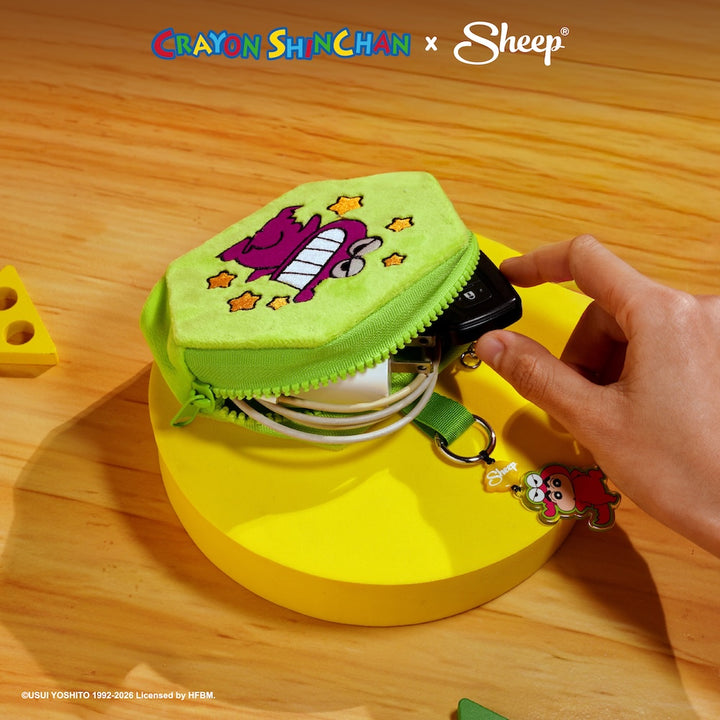 crayon shinchan เครยอน ชินจัง พวงกุญแจกระเป๋า สีเขียว mini gadget bag ห้อยกระเป๋า chocobi จระเข้ ไดโนเสาร์ ชมพู ขนม ช็อคโกบี