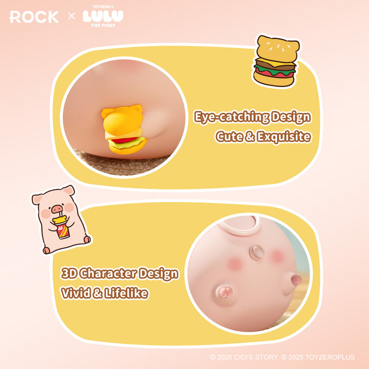 lulu the piggy กระเป๋าใส่หูฟัง airpods rock หมู ลูลู่ มีตะขอห้อย earphone bag