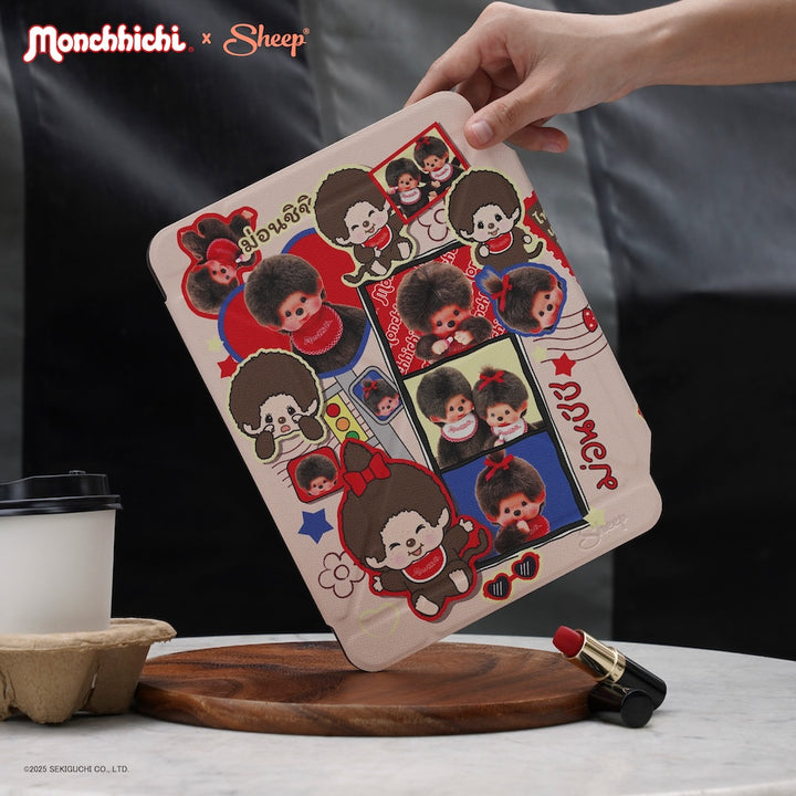 ม่อนชิชิ ดีไซน์ อักษรไทย สีน้ำตาล ipad case monchhichi เคสไอแพด กันกระแทก กันงอ ลิขสิทธิ์แท้