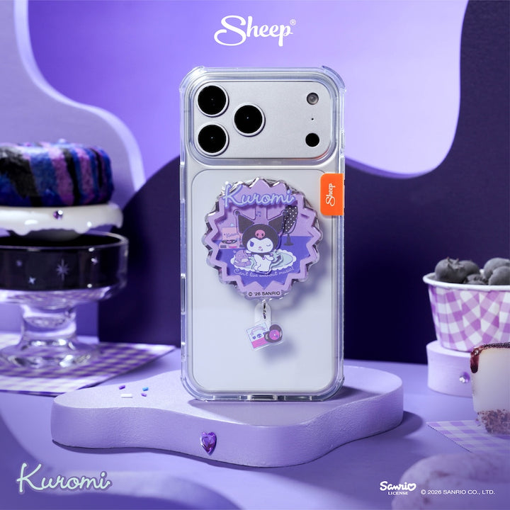 phone accessories kuromi ใช้คู่เคส sanrio ลิขสิทธิ์แท้ ที่แปะมือถือ คุโรมิ ซานริโอ้ magsafe สีม่วง แกว่ง เล่น ได้ griptok