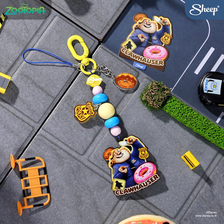 blind box keychain clawhauser zootopia กล่องสุ่ม สายห้อยมือถือ ซูโทเปีย สีเหลือง