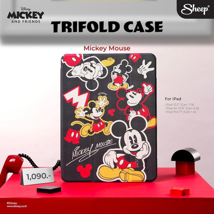 iPad case mickey mouse เคสไอแพด มิคกี้ เม้าส์ สีดำ น้ำหนักเบา ดิสนีย์