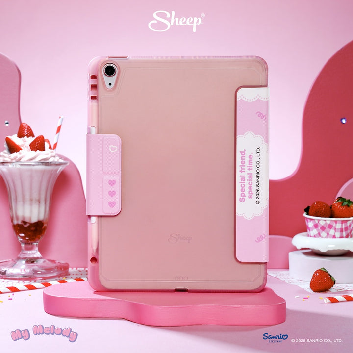 เคสไอแพด มายเมโลดี้ สีชมพู ขาว my melody ipad case ซานริโอ้ ลิขสิทธิ์แท้ sanrio พกง่าย น้ำหนักเบา กันกระแทก