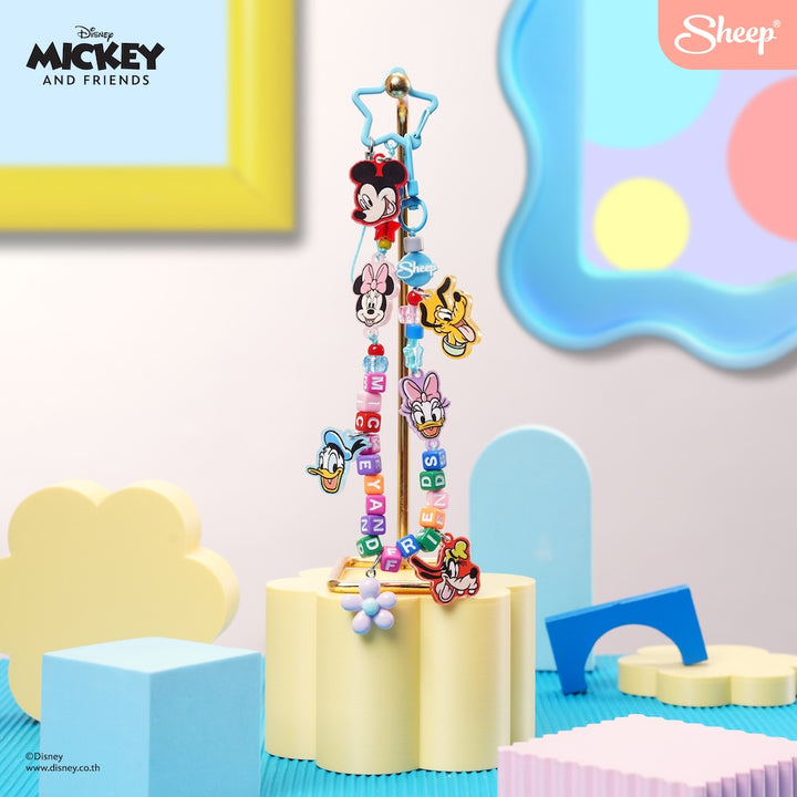 สายห้อย มือถือ มิคกี้เมาส์ สีฟ้า ลูกปัด ผองเพื่อน phone charm mickey and friends
