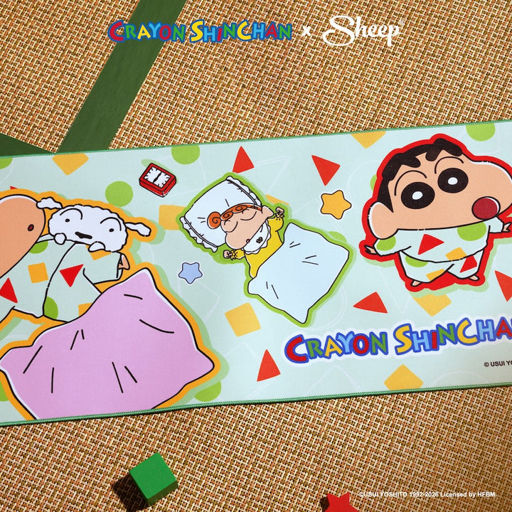 ลิขสิทธิ์แท้ Crayon Shinchan ชินจัง แผ่นรองเมาส์ ใหญ่ Mouse Pad สีเขียว ดีไซน์ Pajamas ของแต่งโต๊ะ