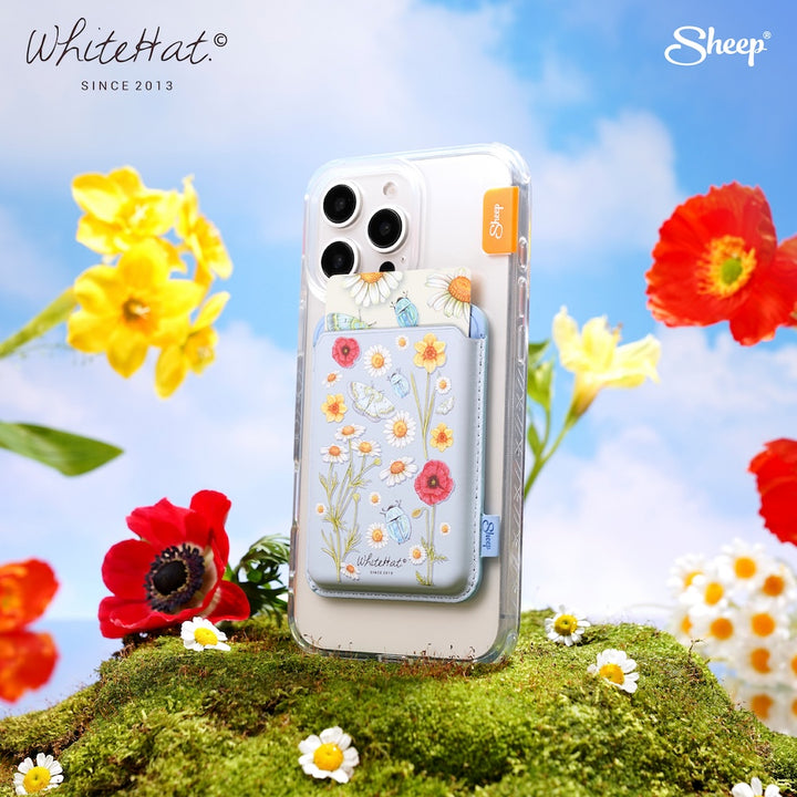 เคสใส่บัตรได้ ลายดอกไม้ magsafe wallet whitehat ใช้คู่ เคสไอโฟน