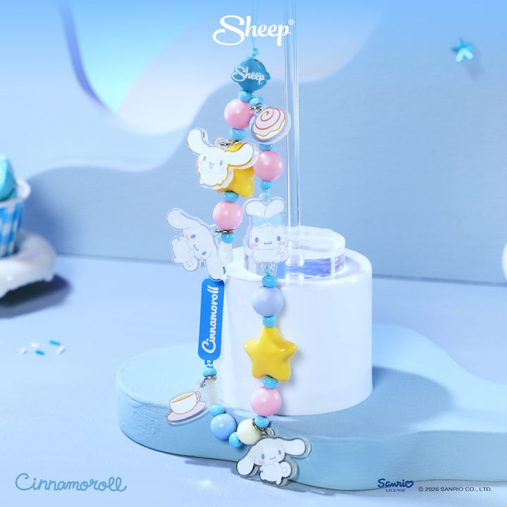 cinnamoroll phone charm ซินนามอนโรล ใช้คู่เคส sanrio ลิขสิทธิ์แท้ สีฟ้า accessories สายห้อยมือถือ ลูกปัด ซานริโอ้