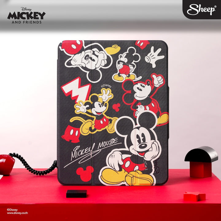 iPad case mickey mouse  เคสไอแพด มิคกี้ เม้าส์ สีดำ สายจด สายวาด พกง่าย น้ำหนักเบา