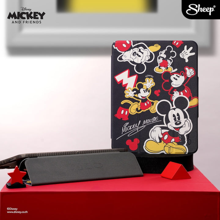 iPad case mickey mouse เคสไอแพด มิคกี้ เม้าส์ สีดำ สายจด สายวาด พกง่าย น้ำหนักเบา
