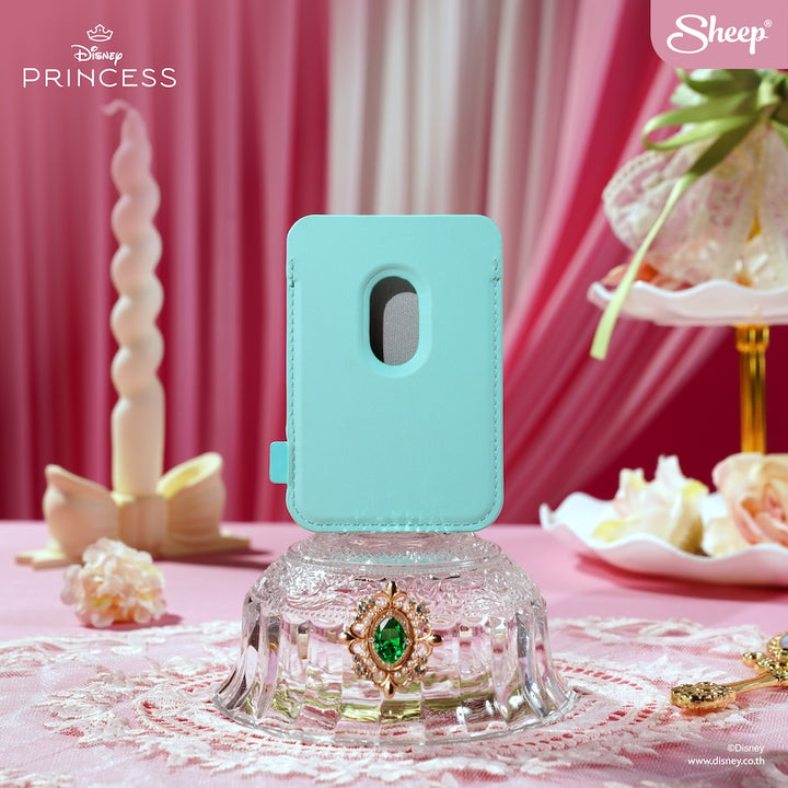 เคสใส่บัตร disney princess เจ้าหญิงดิสนีย์ phone wallet สีเขียว ที่ใส่บัตร แปะมือถือ จัสมิน jasmine card holder