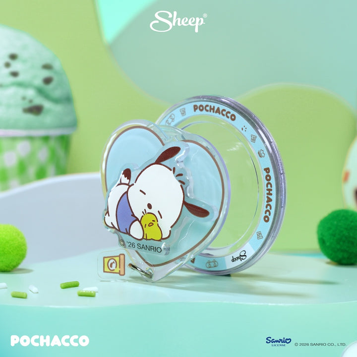 ที่แปะมือถือ โปเชโกะ สีเขียว ใช้คู่เคส pochacco sanrio ลิขสิทธิ์แท้ phone accessories sheep griptok magsafe หมุน ได้