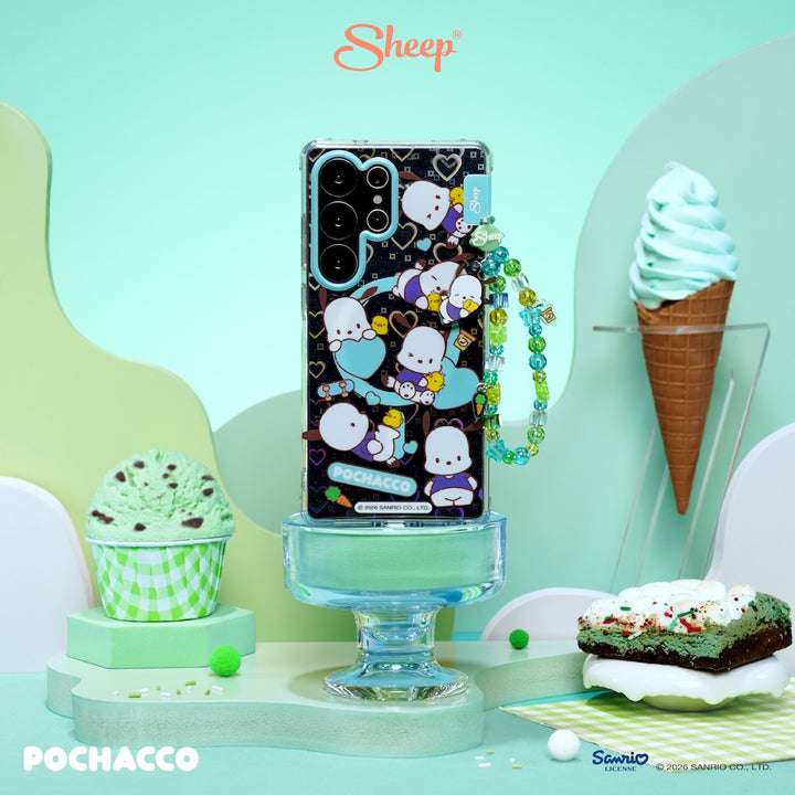 pochacco samsung case sketch ลายน่ารัก กันกระแทก เคส ซัมซุง โปเชโกะ สีเขียว ลิขสิทธิ์แท้ sanrio ซานริโอ้ มีของแถม