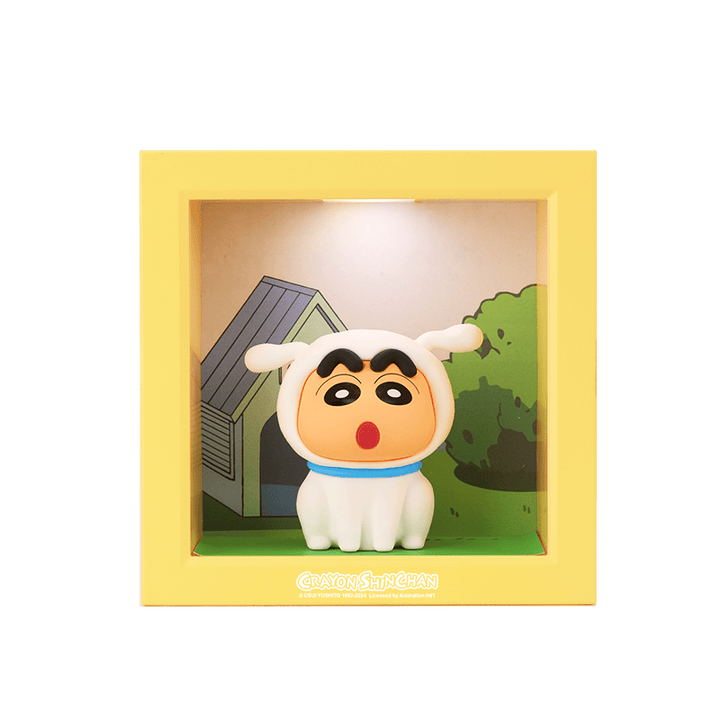 โคมไฟ กลางคืน ชินจัง กรอบไฟ ตั้งโต๊ะ สีเหลือง ลายหมา Rock Crayon Shinchan ลิขสิทธิ์แท้