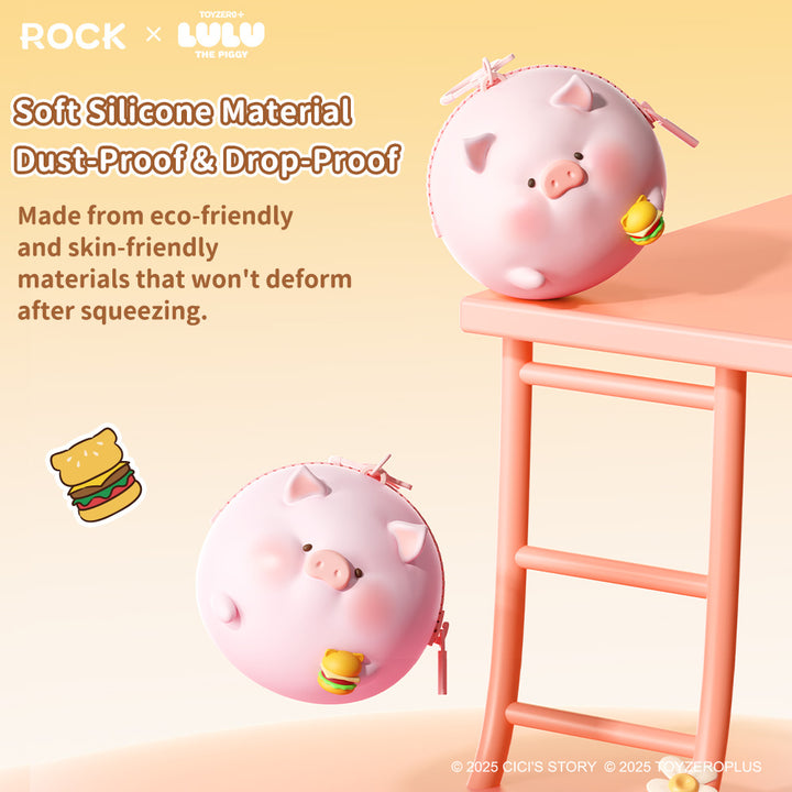 กระเป๋าใส่ airpods rock lulu the piggy earphone bag หมู ลูลู่ วัสดุซิลิโคน