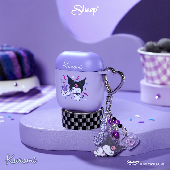 เคสแอร์พอด kuromi สีม่วง airpods case 4 pro 3 คุโรมิ ลิขสิทธิ์แท้ sanrio ซานริโอ้ แถม พวงกุญแจ keyring