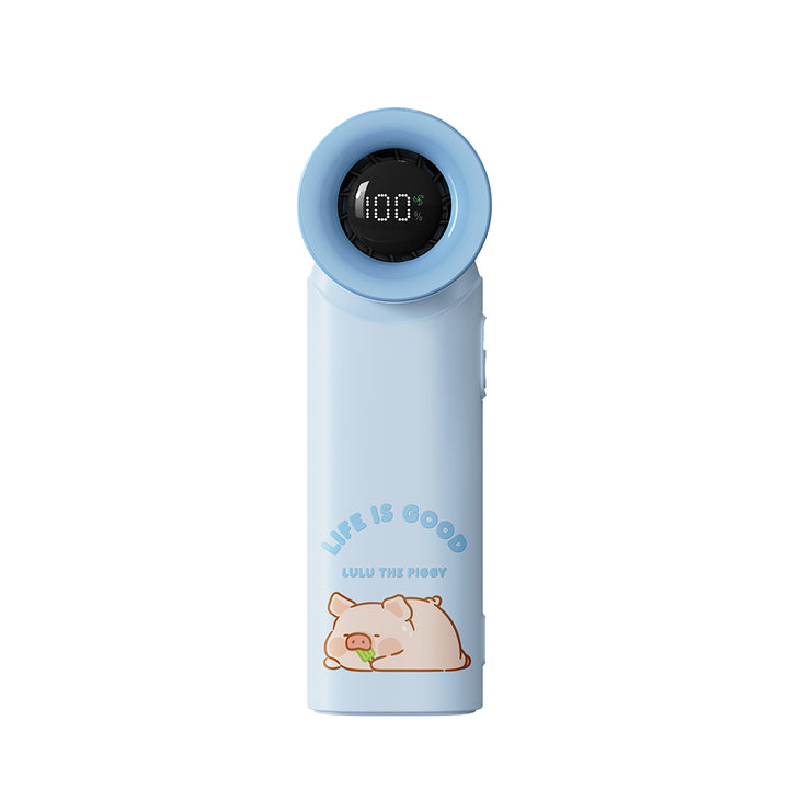 rock พัดลมมือถือ หมู ลูลู่  lulu the piggy สีฟ้า ปรับระดับได้ ขนาดพกพา แบตอึด