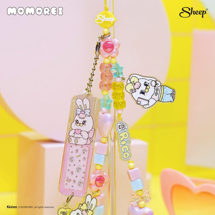 สายห้อยโทรศัพท์ momorei แต่งเคส charm สีชมพู พาสเทล โมโมเรอิ เกาหลี
