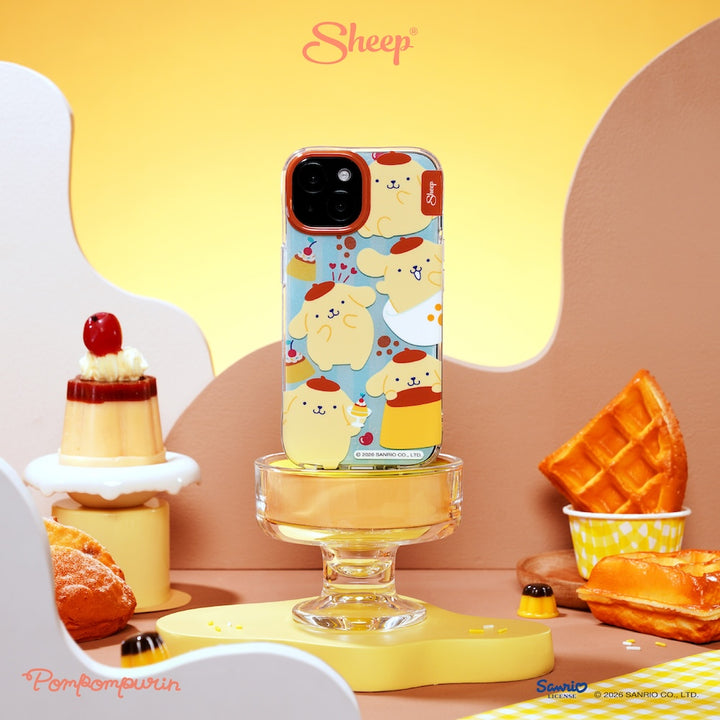 เคส ไอโฟน ปอมปอมปูริน pompompurin case iphone สีเหลือง ฟ้า ลิขสิทธิ์แท้ sanrio ซานริโอ้ ลายน่ารัก กันกระแทก