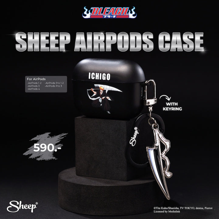 เคส แอร์พอด bleach เทพมรณะ บลีช คุโรซากิ อิจิโกะ airpods case kurosaki ichigo สีดำ เท่ๆ แถม keyring ดาบ พร้อมส่ง