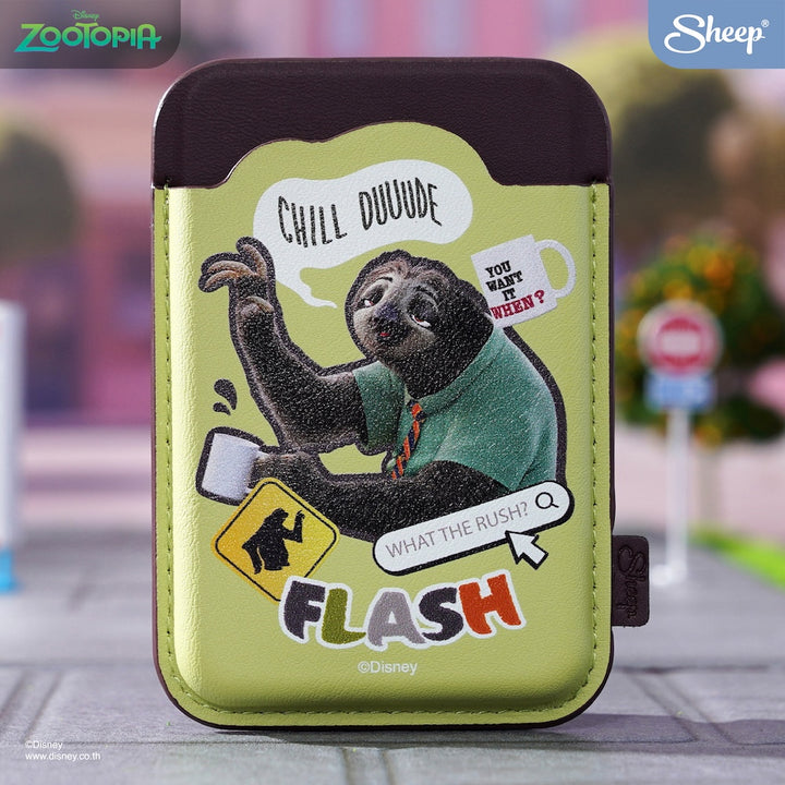 ที่ใส่บัตร zootopia flash magsafe wallet สลอธ ซูโทเปีย สีเขียว ดิสนีย์ card holder
