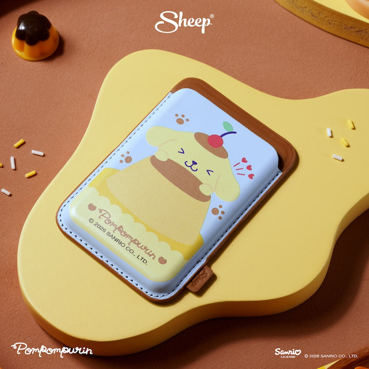 เคสใส่บัตร pompompurin ปอมปอมปูริน สีฟ้า น้ำตาล phone wallet magsafe accessories ลิขสิทธิ์แท้ ใช้คู่เคส sanrio ซานริโอ้
