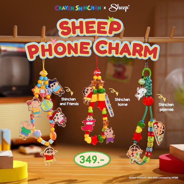 Crayon Shinchan ลิขสิทธิ์แท้ ชินจัง สายห้อยมือถือ Phone Charm ลูกปัดอะคริลิก 3D ใช้คู่เคส ชินจัง Accessories