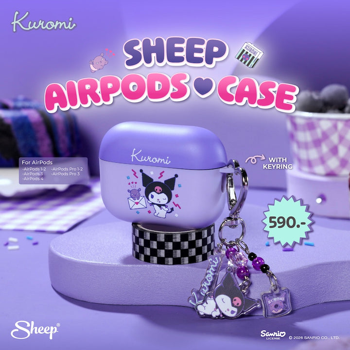 เคสแอร์พอด kuromi สีม่วง airpods case คุโรมิ 4 pro 3 ลิขสิทธิ์แท้ sanrio ซานริโอ้ พร้อมส่ง แถม พวงกุญแจ keyring