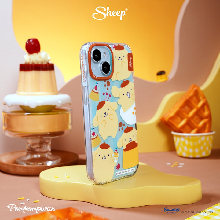 เคส ไอโฟน ปอมปอมปูริน ลายน่ารัก pompompurin iphone case sketch ลิขสิทธิ์แท้ sanrio สีเหลือง ฟ้า ซานริโอ้ กันกระแทก