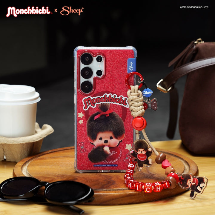 ม่อนชิชิ เคสซัมซุง แบบทึบ ลายน่ารัก สีแดง monchhichi magsafe samsung case กันกระแทก