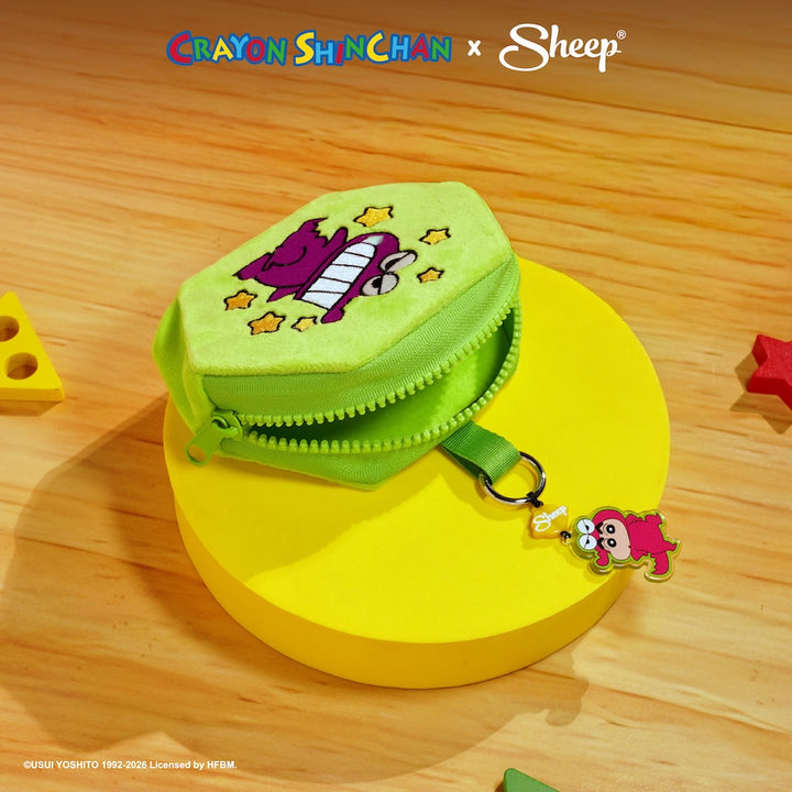 mini gadget bag พวงกุญแจกระเป๋า crayon shinchan สีเขียว มีตะขอห้อย เครยอน ชินจัง chocobi จระเข้ ไดโนเสาร์ ชมพู ขนม ช็อคโกบี
