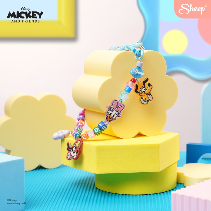 สายห้อย มือถือ มิคกี้เมาส์ สีฟ้า ลูกปัด ผองเพื่อน phone charm mickey and friends