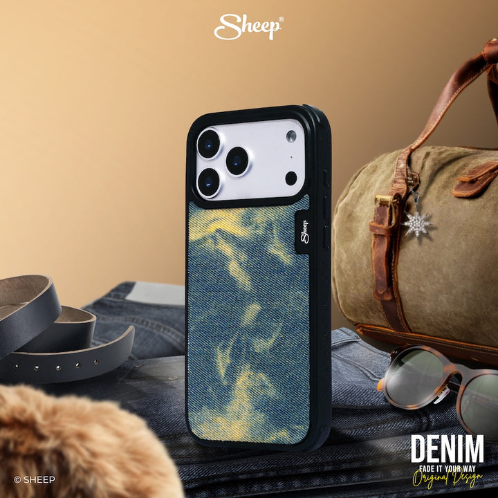 เคส case ไอโฟน ยีนส์ iPhone 17 Pro Max Jeans ถอดได้ magsafe แม่เหล็ก สี ฟ้า เดนิม Denim แถมฟรี keychain พวงกุญแจ