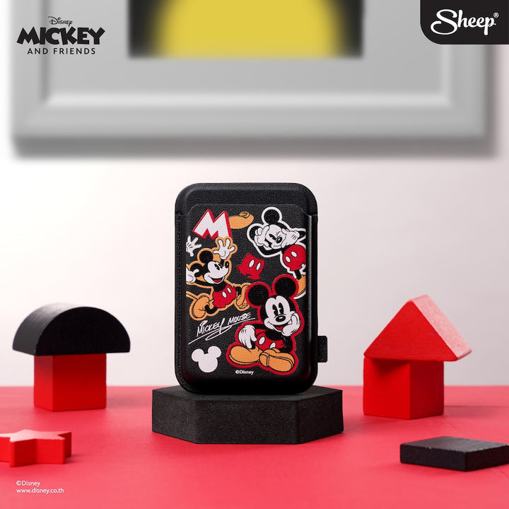 magnetic wallet disney mickey mouse ที่ใส่บัตร มิคกี้เมาส์ สีดำ black card holder