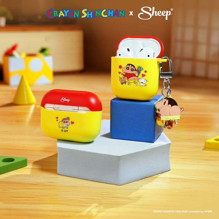 Crayon Shinchan เคสแอร์พอด สีเหลือง สีแดง ลิขสิทธิ์แท้ ชินจัง airpods case หมูบูริบูริซาเอมอน ชิโร่ ฮิมาวาริ พวงกุญแจ keyring