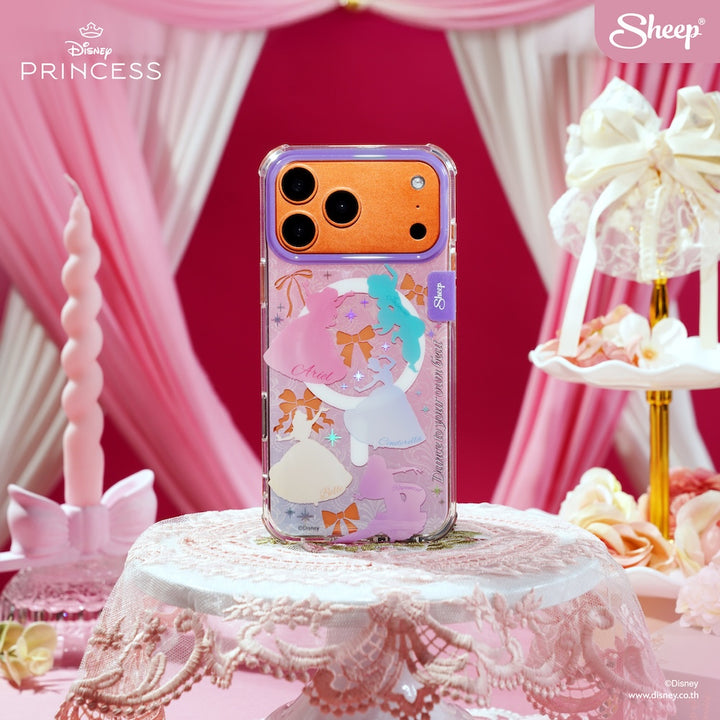 เคส disney princess ไอโฟน เจ้าหญิงดิสนีย์ ariel cinderella belle jasmine rapunzel iphone case 17 pro max cosmic orange โบว์