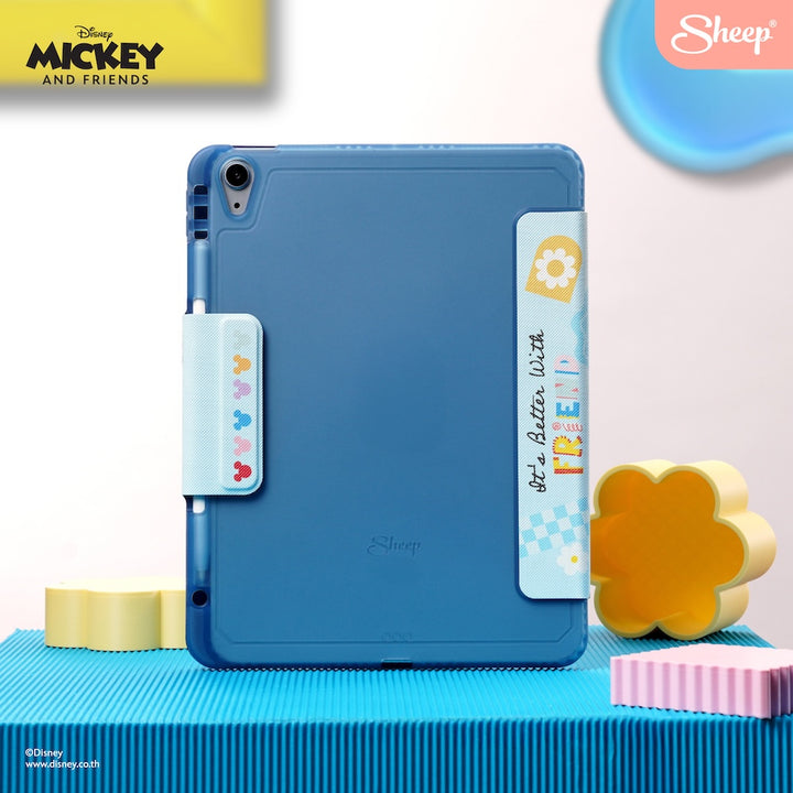 iPad case mickey mouse เคสไอแพด มิคกี้ เมาส์ สีฟ้า พับแนวตั้งได้ น้ำหนักเบา