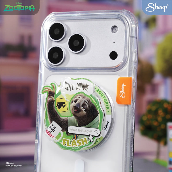 zootopia flash ที่แปะมือถือ สลอธ ซูโทเปีย สีเขียว magsafe griptok phone accessories