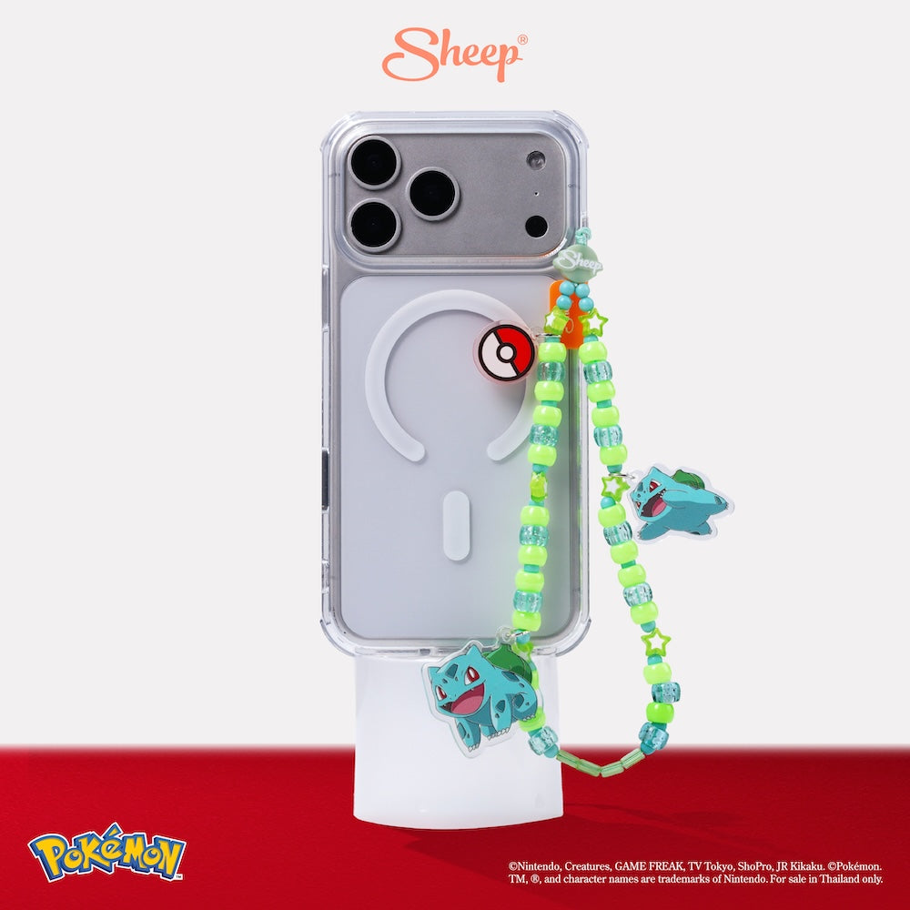 Bulbasaur ฟุชิกิดาเนะ Phone Charm Pokémon โปเกมอน ลิขสิทธิ์แท้ Poké Ball โปเกบอล สายห้อย มือถือ น่ารัก สี เขียว