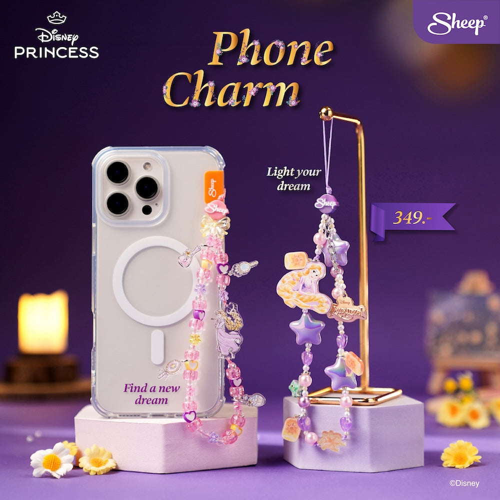 สายคล้องโทรศัพท์น่ารัก ๆ Charm ห้อยมือถือลูกปัด Rapunzel Disney ราพันเซล