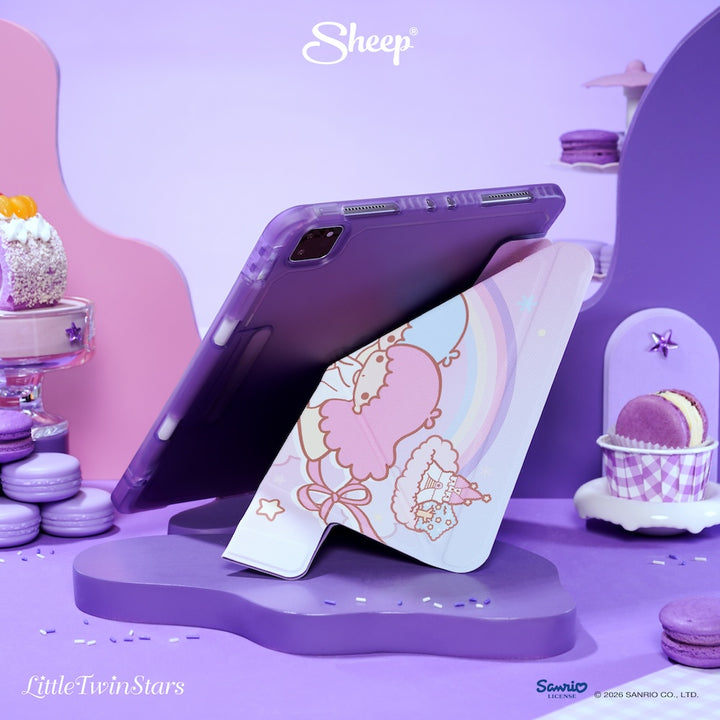 เคสไอแพด กันกระแทก ลิตเติ้ลทวินสตาร์ little twin stars ipad case ตั้งได้ น้ำหนักเบา ลิขสิทธิ์แท้ sanrio ซานริโอ้ สีม่วง