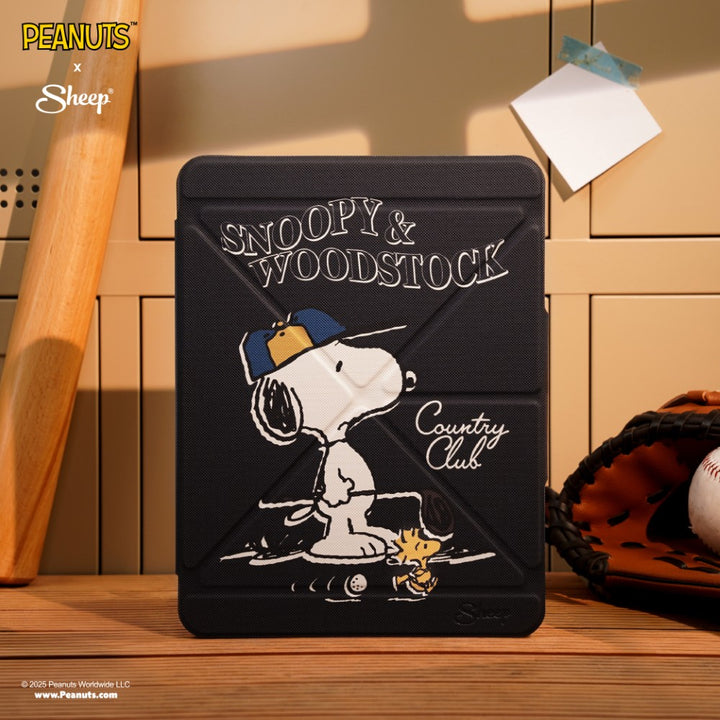 เคสคอลแลป Peanuts เคส iPad Gen สนูปปี้ สีดำ เคสไอแพด พับแนวตั้ง แนวนอน